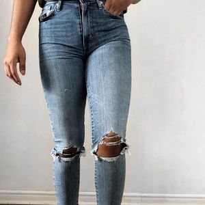 Levi’s mile high super skinny ripped jeans